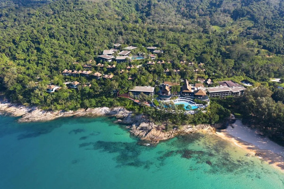 Pullman Phuket Arcadia Naithon Beach Aerial View of Coastal Resort with Multiple Pools and Turquoise Waters at Nai Thon Beach