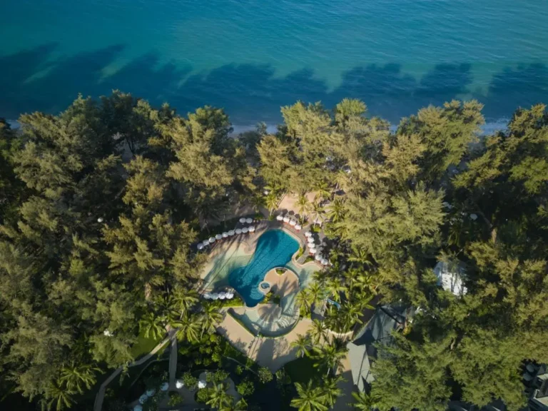 Aerial View of Large Pool Complex and Beachfront at Bang Tao Beach Resort
