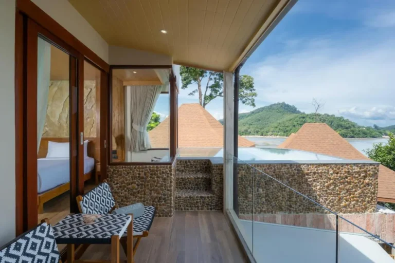 Balcony with Plunge Pool and Scenic Views of Forested Hills in Phuket Town