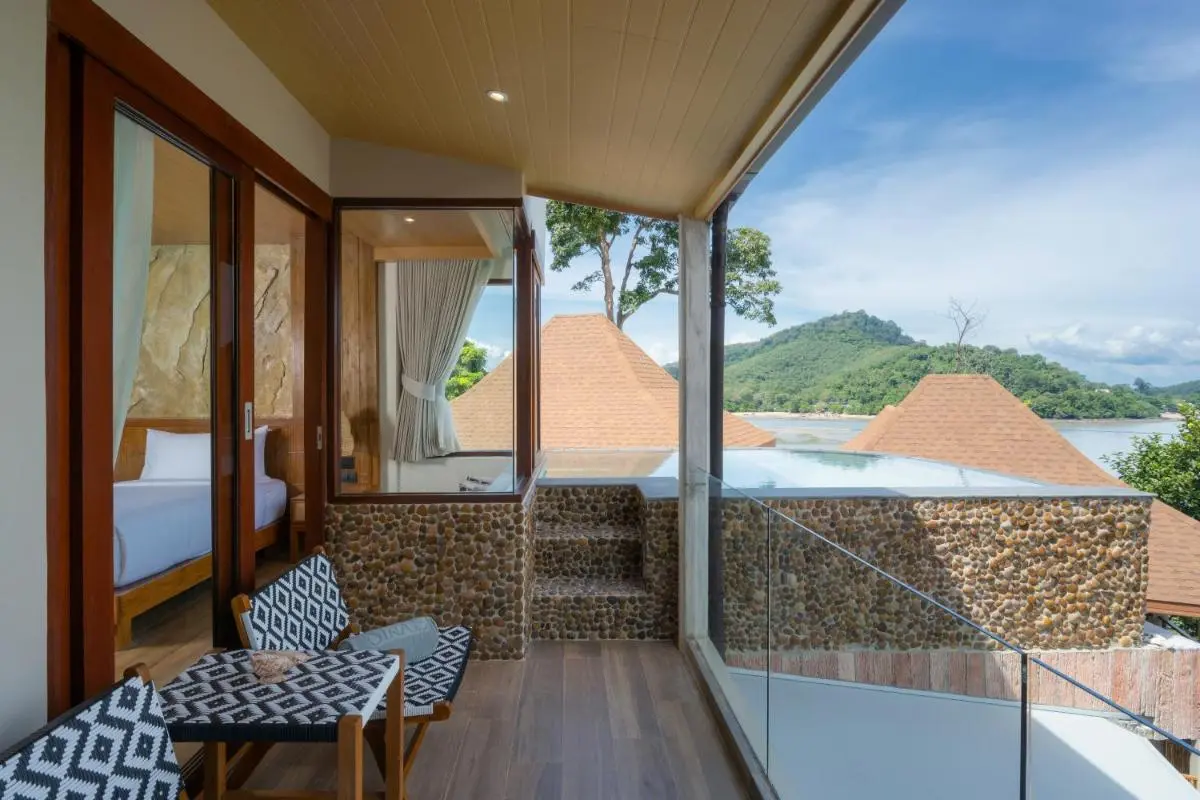 Balcony with Plunge Pool and Scenic Views of Forested Hills in Phuket Town
