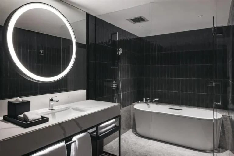 Bathroom with Bathtub and LED Mirror Lighting in Orchard Area
