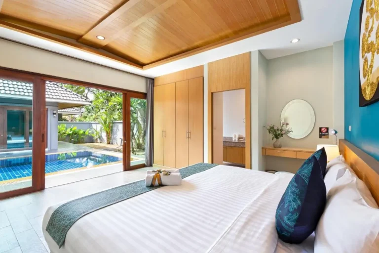 Bedroom with Direct Access to Outdoor Pool and Garden at Rawai Beach