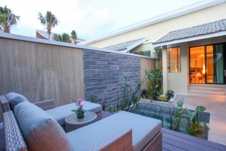 Cozy Outdoor Patio with Small Pool and Lounge Seating in Phuket Town