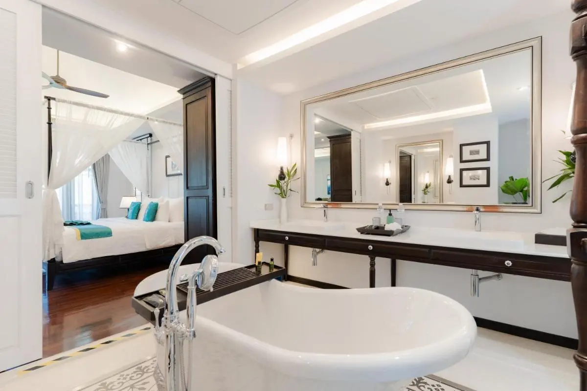 Siri Village Chiang Mai Elegant Bathroom and Bedroom Interior with Freestanding Tub in Phra Sing Chiang Mai Thailand