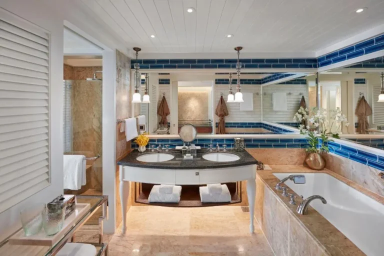 Elegant Bathroom Design with Bathtub and Double Vanity in Bang Rak Area