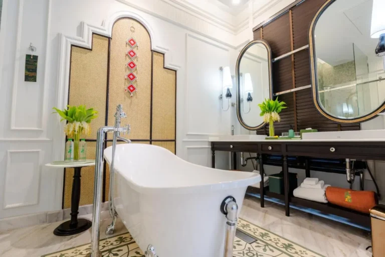 Elegant Bathroom Interior with Freestanding Tub and Dual Vanity in Phra Sing Chiang Mai