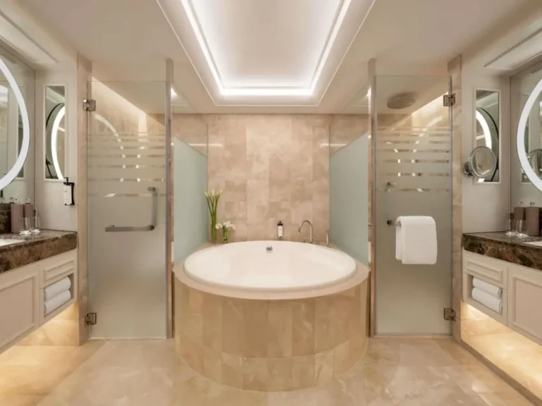 Elegant Bathroom with Central Round Bathtub and Dual Showers in Wattana