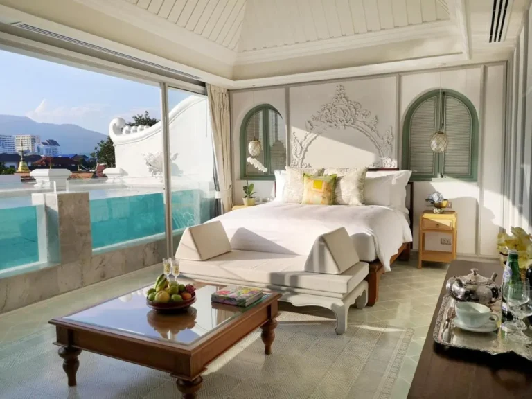 Elegant Bedroom with Private Pool and Scenic Mountain Views in Phra Sing Chiang Mai
