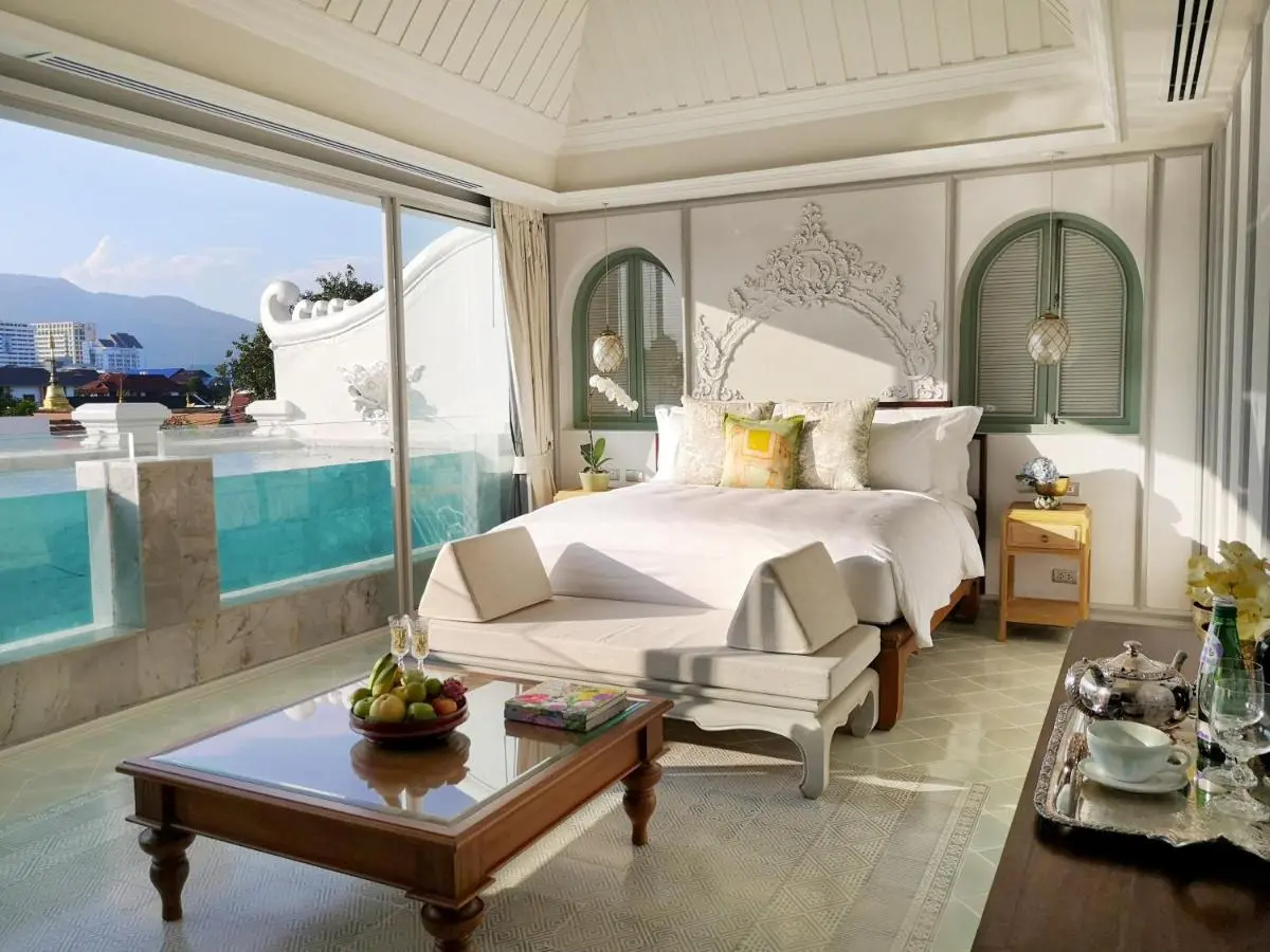 Elegant Bedroom with Private Pool and Scenic Mountain Views in Phra Sing Chiang Mai