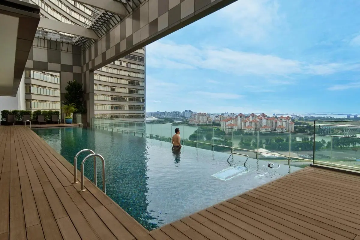 Elevated Infinity Pool with Panoramic Views in Singapore City