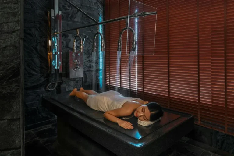 Hydrotherapy Treatment Room with Multiple Shower Jets in Pathumwan Wellness Facility