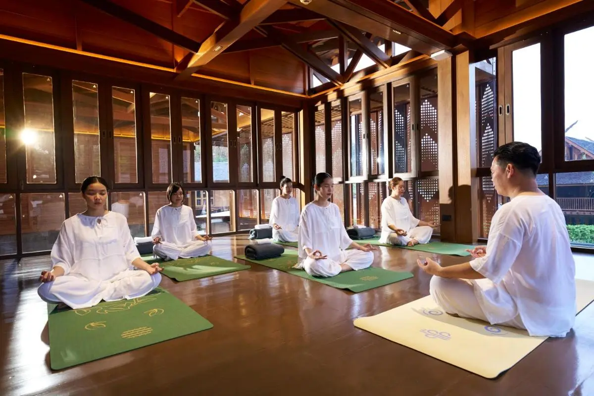 Chiang Mai Province Indoor Meditation and Yoga Room with Wooden Architecture in Chiang Mai