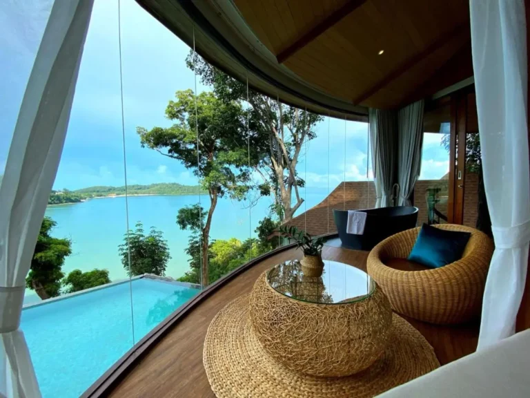 Indoor Relaxation Area with Infinity Pool and Scenic Water Views in Phuket Town