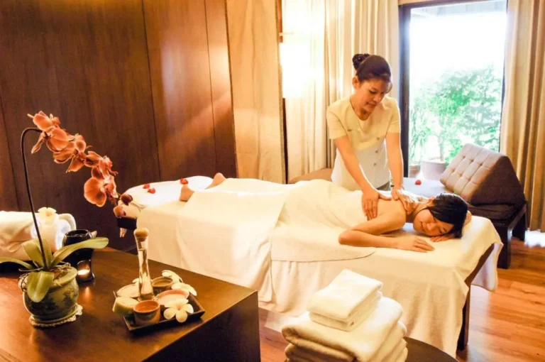 Indoor Spa Room with Massage Table and Natural Light in Pathumwan Bangkok