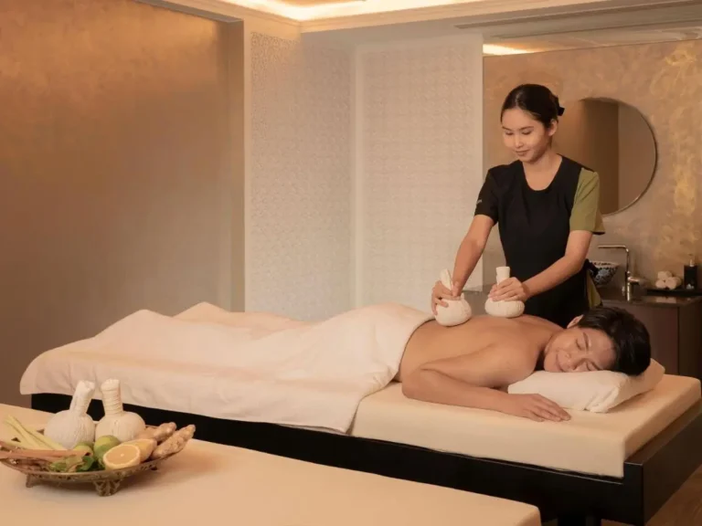 Indoor Spa Treatment Room with Herbal Compress Massage in Patong Beach