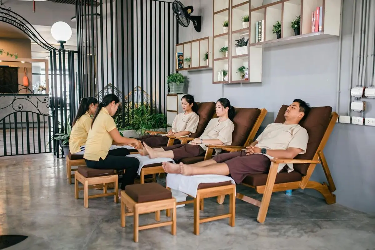 Grand Howard Hotel Bangkok Indoor Wellness Facility in Bang Kho Laem Featuring Foot Massage and Relaxation Area