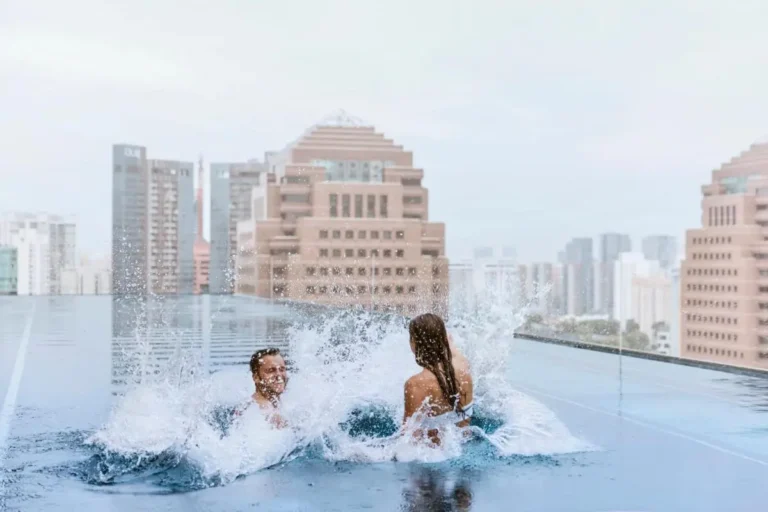 Infinity Pool with Urban Skyline Views in Orchard City Center Singapore