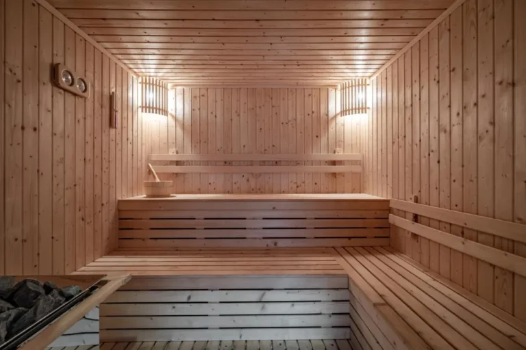 Interior View of a Traditional Wooden Sauna Room in Chang Phueak Chiang Mai