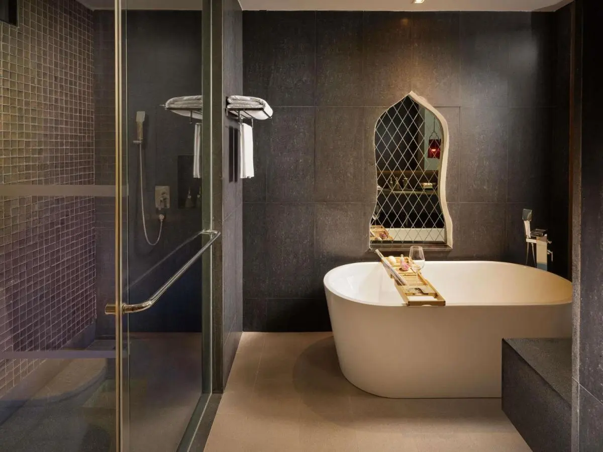 Modern Bathroom Design Featuring Freestanding Bathtub and Glass-Enclosed Shower in Patong Beach