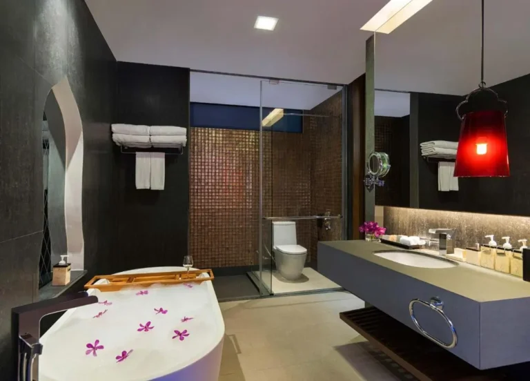 Modern Bathroom Design Featuring Freestanding Bathtub and Glass-Enclosed Shower in Patong Beach