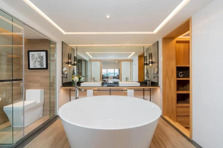 Modern Bathroom Design with Freestanding Bathtub and Double Vanity in Chang Khlan Chiang Mai