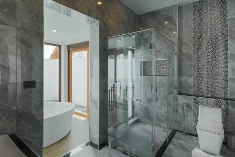 Modern Bathroom Design with Freestanding Bathtub and Glass Shower in Chiang Mai