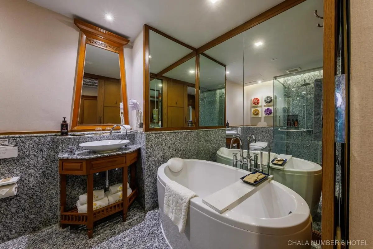 Modern Bathroom Interior with Freestanding Tub and Granite Shower in Phra Sing Chiang Mai