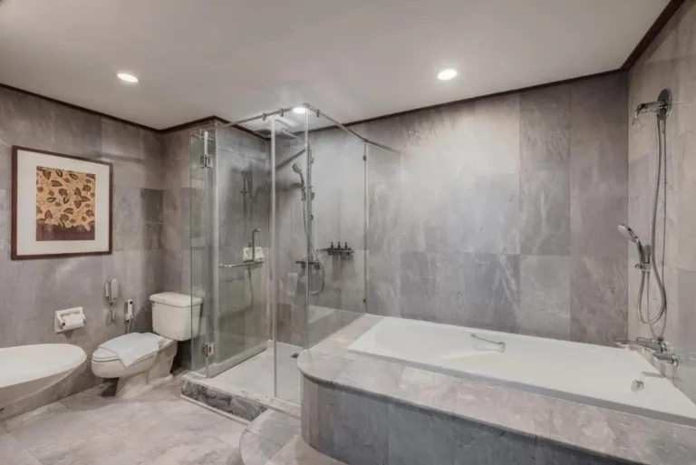 Modern Bathroom with Built-in Bathtub and Glass Shower in Phuket Town