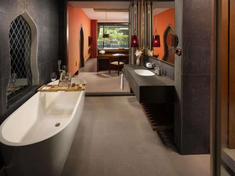 Modern Bathroom with Freestanding Tub and Floating Vanity Near Patong Beach