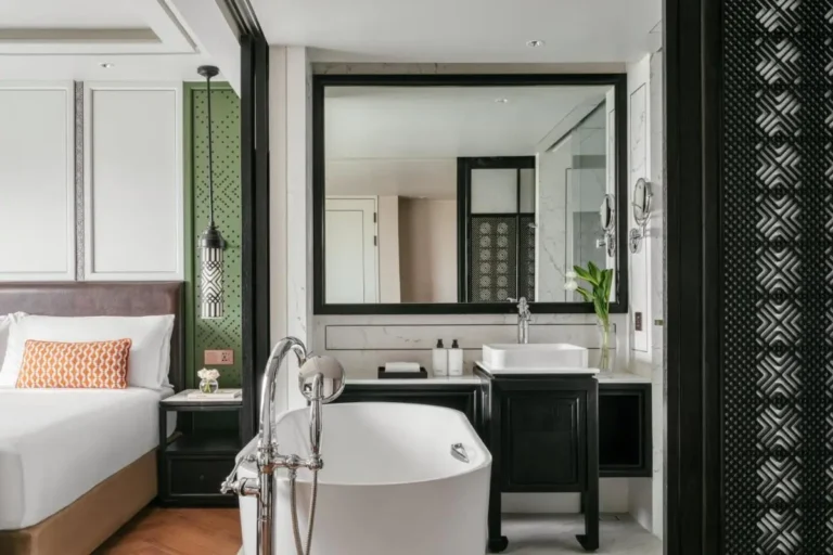 Modern Bedroom and Bathroom Design Featuring Freestanding Bathtub in Chang Khlan Chiang Mai