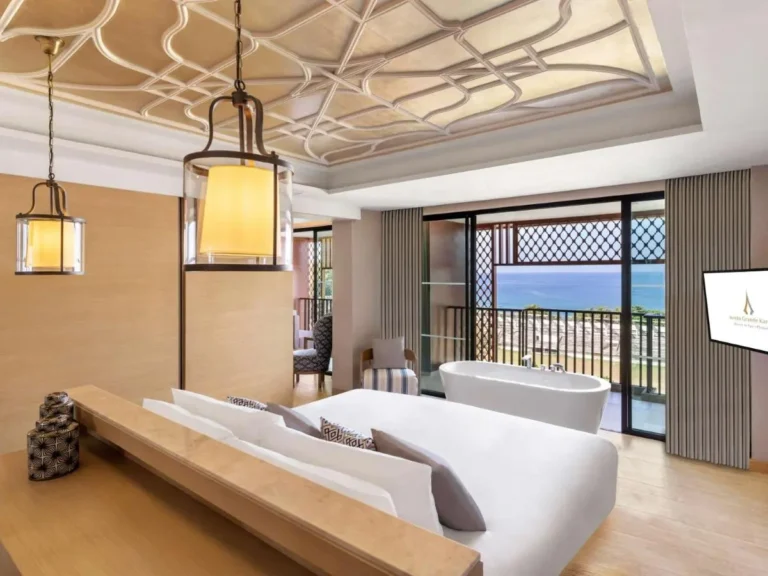 Modern Bedroom with Freestanding Bathtub and Ocean View at Karon Beach