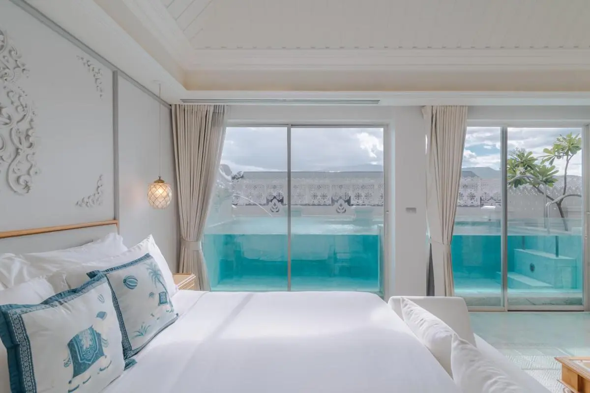 The Inside House Modern Bedroom with Indoor-Outdoor Pool Featuring Transparent Wall in Phra Sing Chiang Mai