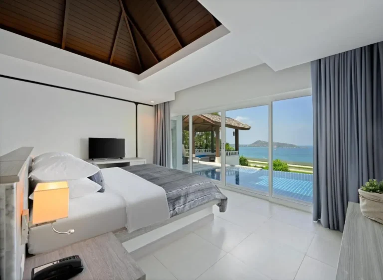 Modern Bedroom with Infinity Pool and Ocean View at Patong Beach Retreat