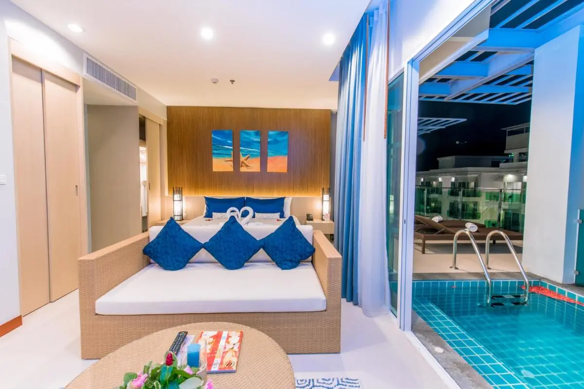 Modern Indoor-Outdoor Suite with Private Pool and Relaxing Lounge Area at Patong Beach