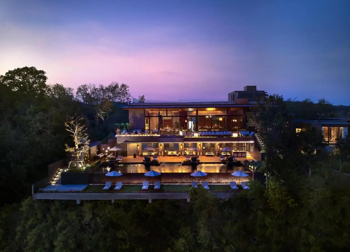 Modern Multi-Level Building with Tiered Infinity Pools and Scenic Panwa Beach Views