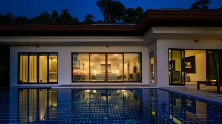 Modern Outdoor Swimming Pool and Contemporary Single-Story Building at Patong Beach
