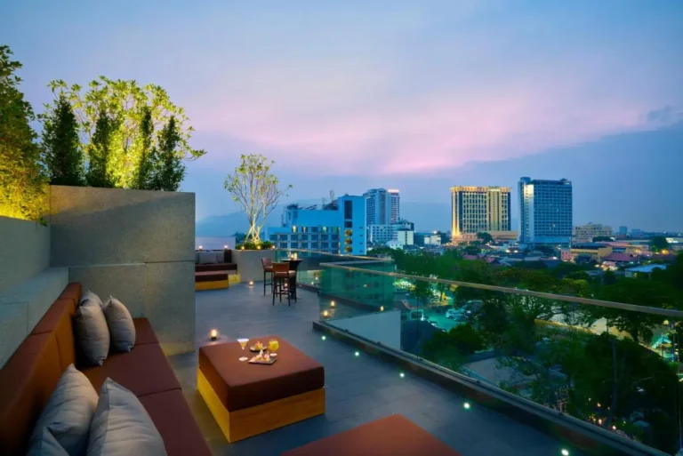 Modern Rooftop Terrace with Outdoor Seating and City Views in Chang Khlan Chiang Mai
