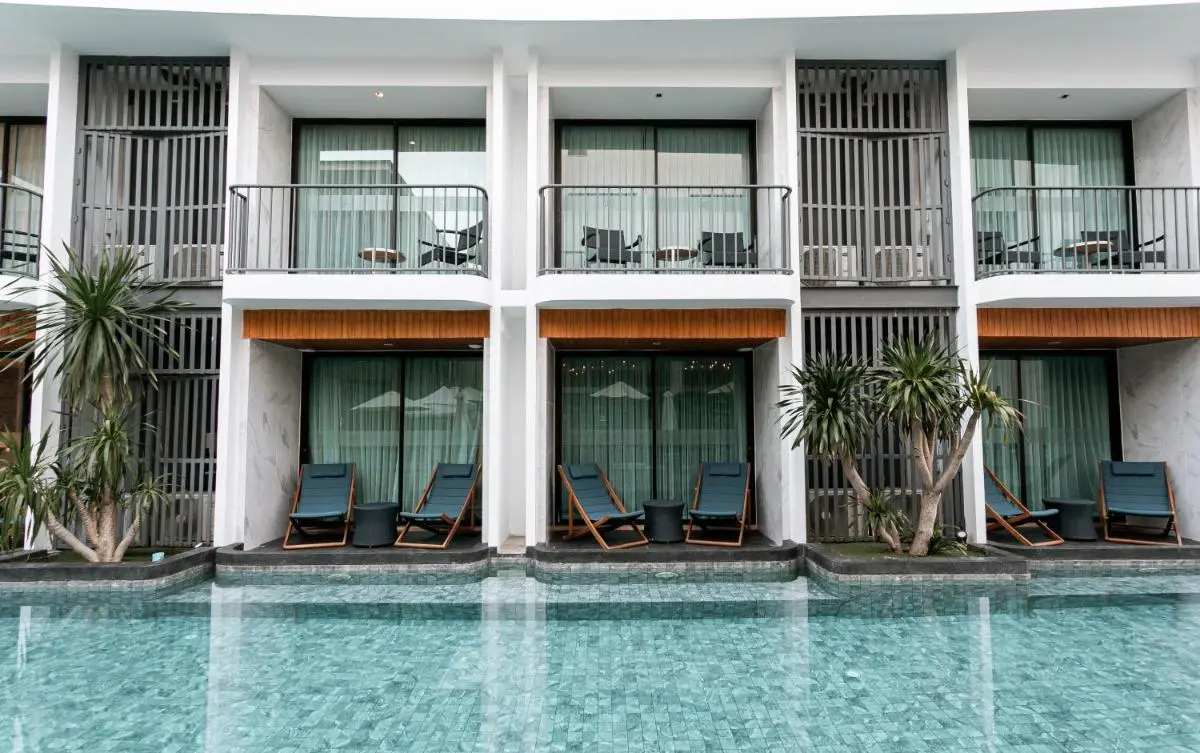 Modern Two-Level Building with Poolside Patios and Balconies in Chang Phueak Chiang Mai