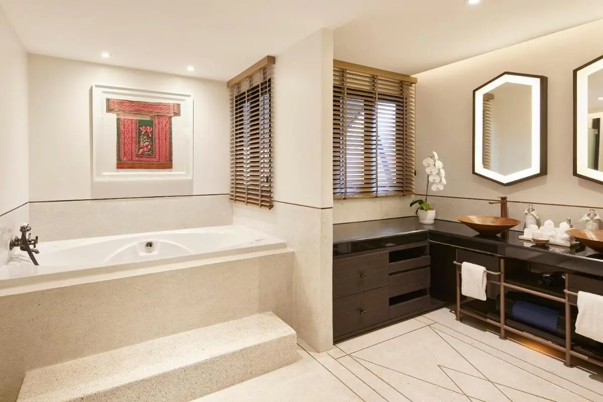 Modern Wellness Bathroom with Built-In Bathtub and Double Vanity in Chiang Mai