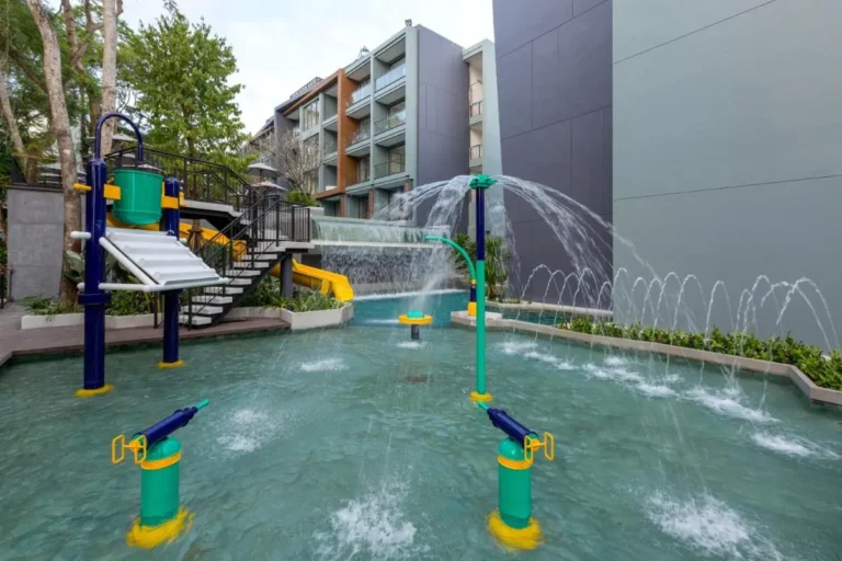 Outdoor Children’s Water Play Area with Interactive Features at Patong Beach