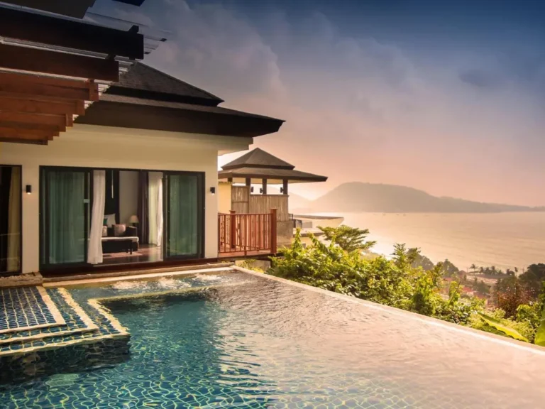 Outdoor Infinity Pool with Coastal Views and Modern Architecture at Patong Beach