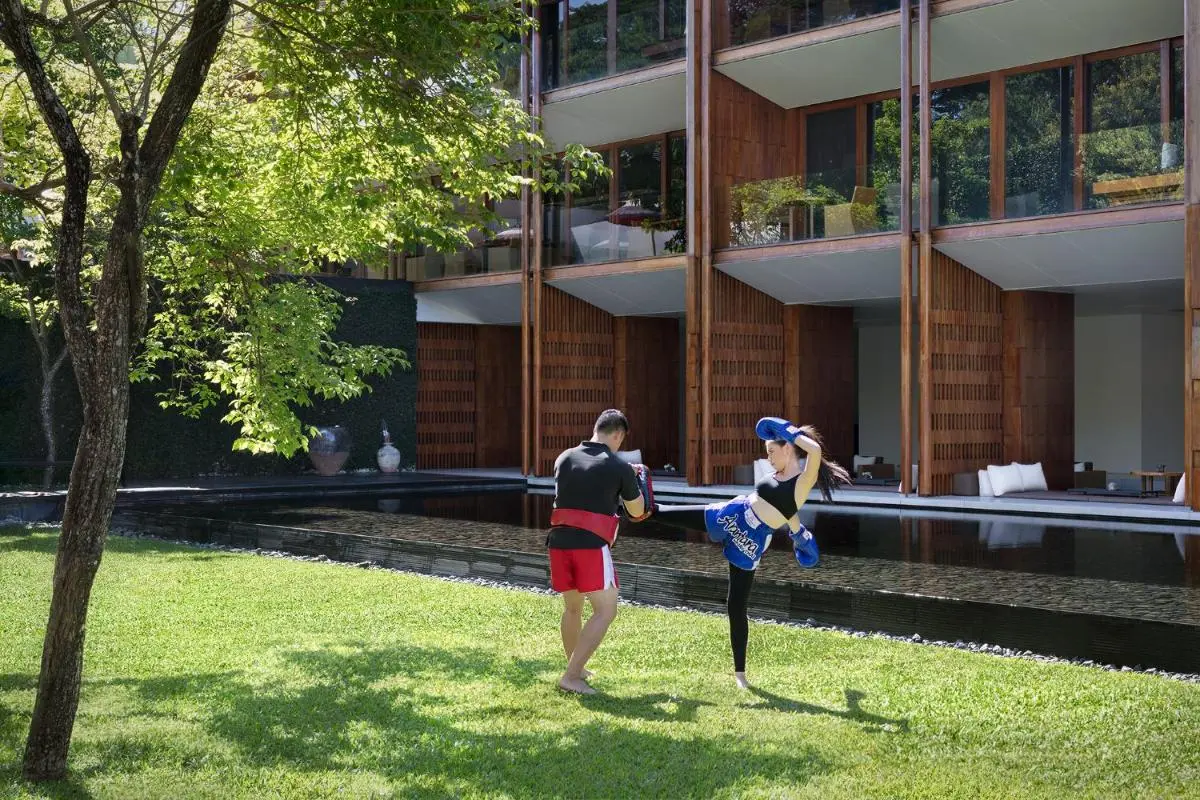 Anantara Chiang Mai Serviced Suites Outdoor Pool and Martial Arts Activity in Modern Setting in Chang Khlan Chiang Mai