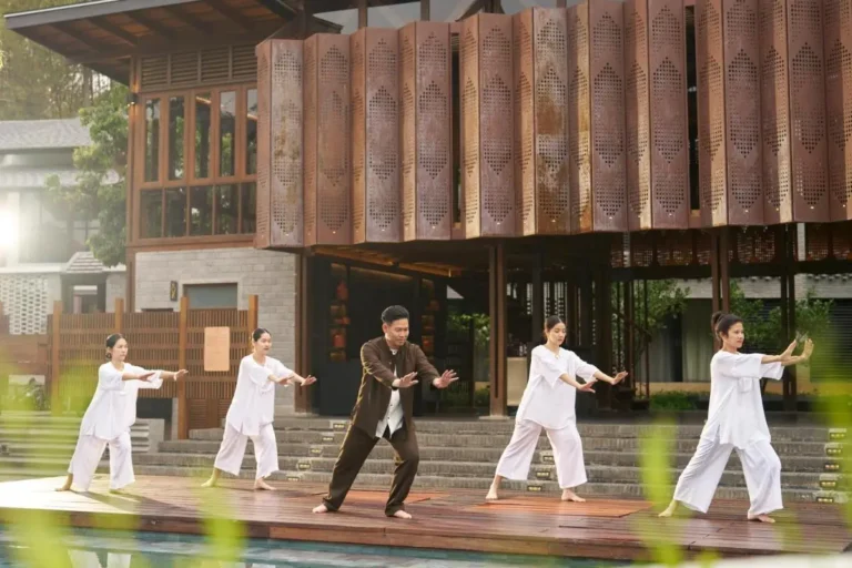 Outdoor Pool and Wellness Deck with Meditative Exercise in Chiang Mai City
