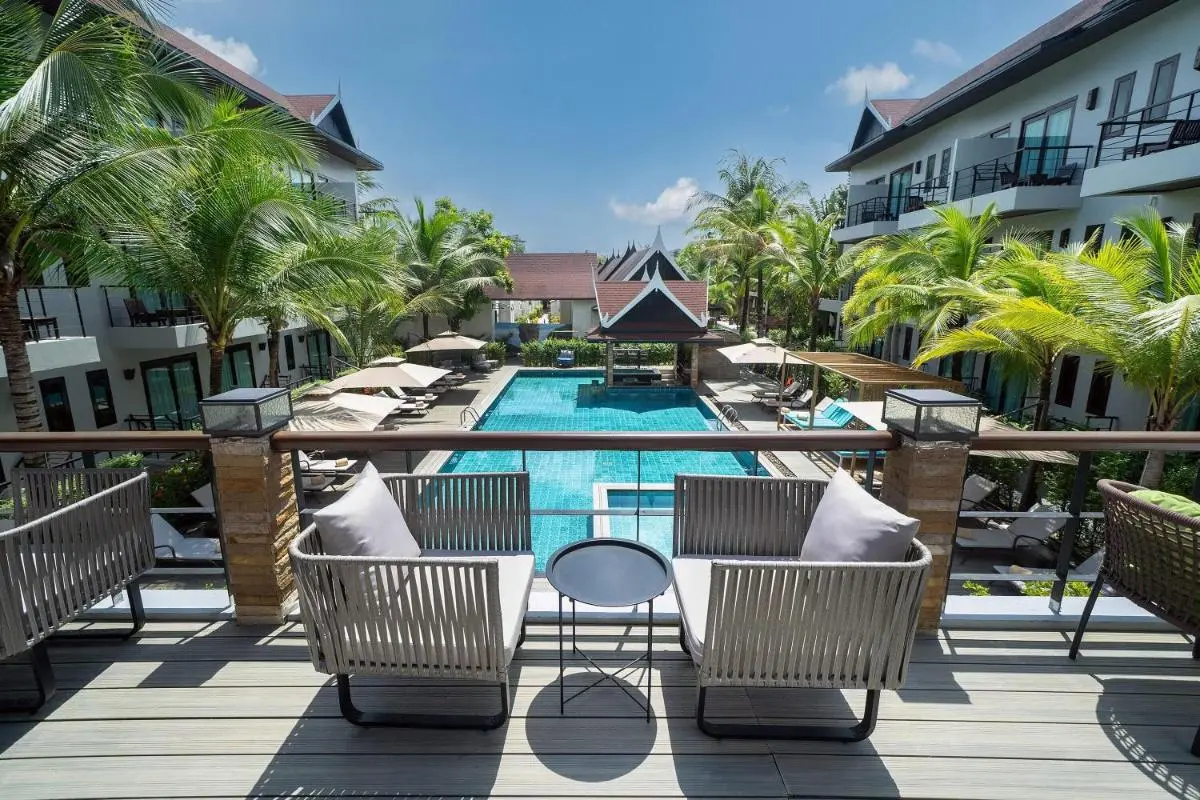 Outdoor Rectangular Swimming Pool with Lounge Area and Pavilion in Thalang