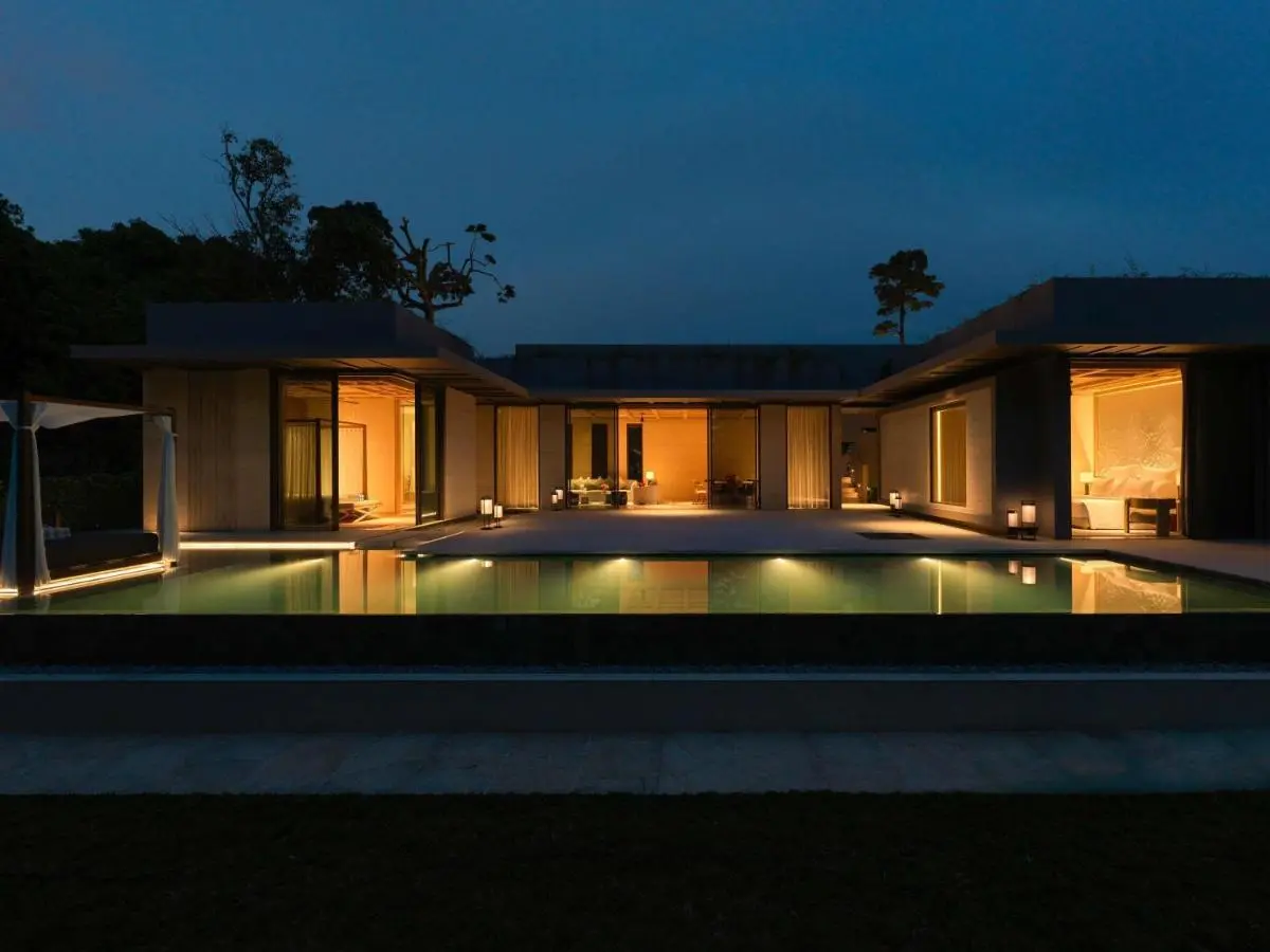 Outdoor Swimming Pool and Relaxation Area with Lounge on Sentosa Island