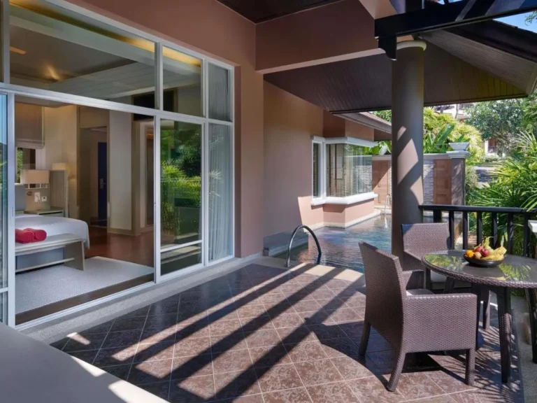 Private Outdoor Patio with Small Pool and Tropical Garden at Panwa Beach