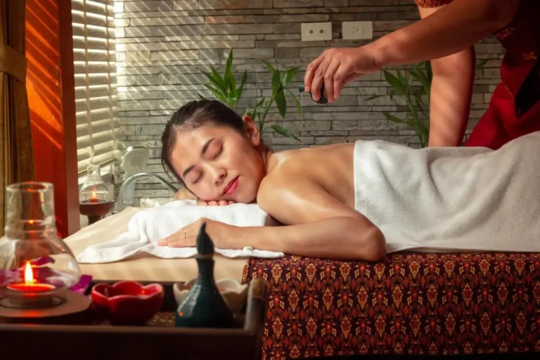 Relaxing Indoor Massage Therapy Room with Warm Lighting in Wattana Bangkok