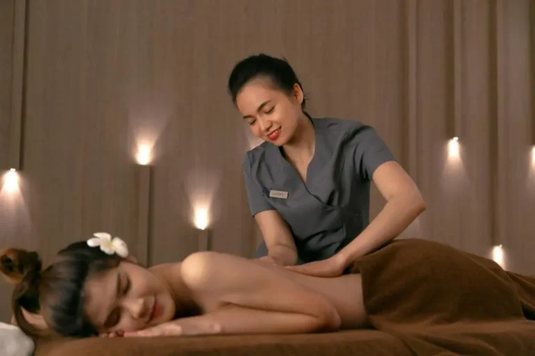 Relaxing Indoor Massage Therapy Session in a Tranquil Wellness Room at Patong Beach