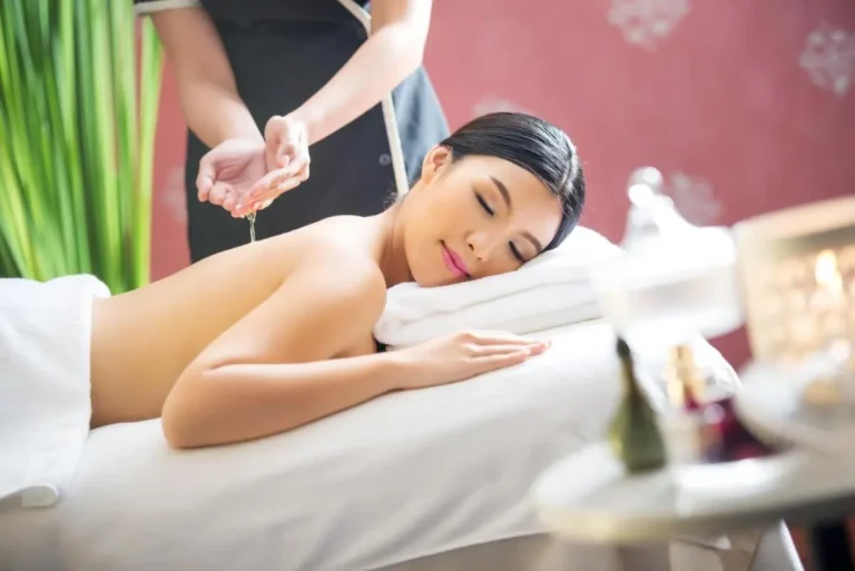 Relaxing Indoor Massage Treatment Room with Spa Essentials in Huai Khwang Bangkok