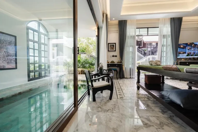 Relaxing Indoor Pool and Spa Treatment Room with Jacuzzi in Phra Sing Chiang Mai